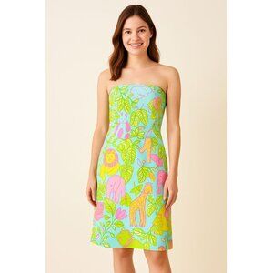 Lilly Pulitzer Womens Sabrina Dress Tie Back Owl Lion Giraffe Elephant Size 2